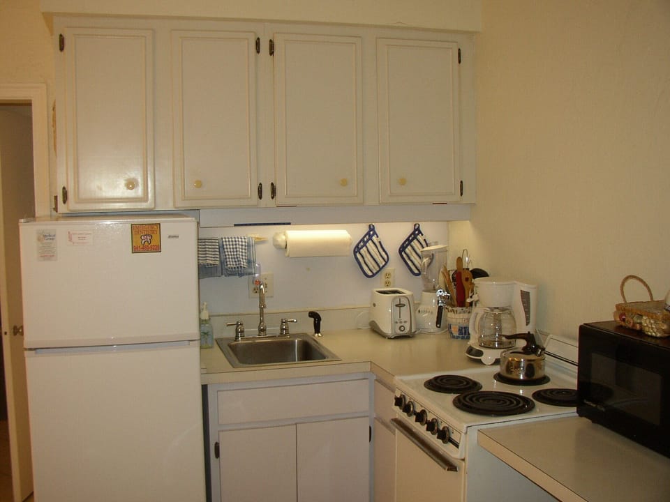 View of Kitchen in our Beachfront Condo