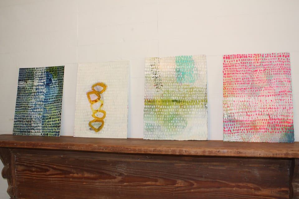 Works on paper in the gallery downstairs.