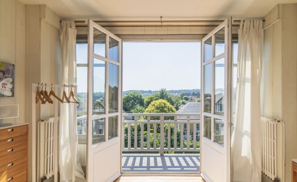 View from the master bedroom on the sunny countryside