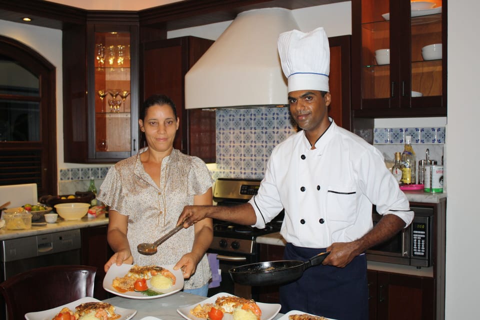 Lily and Chef Johny preparing dinner