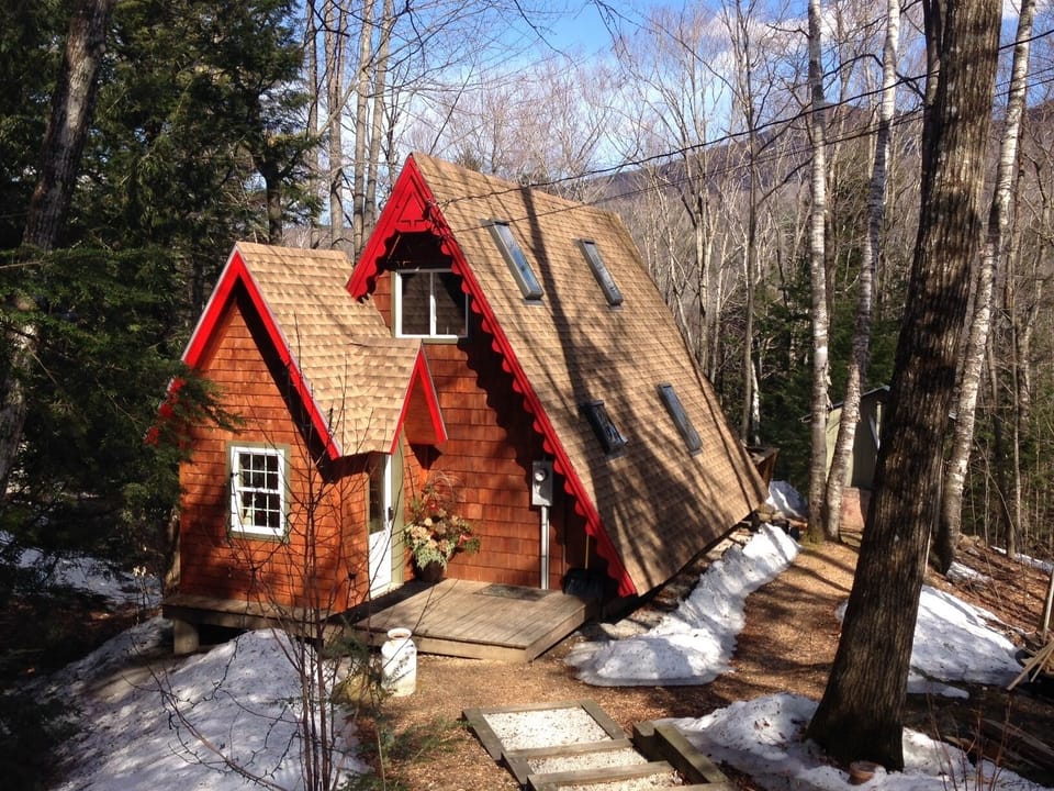 View of the front of our home in Late Winter