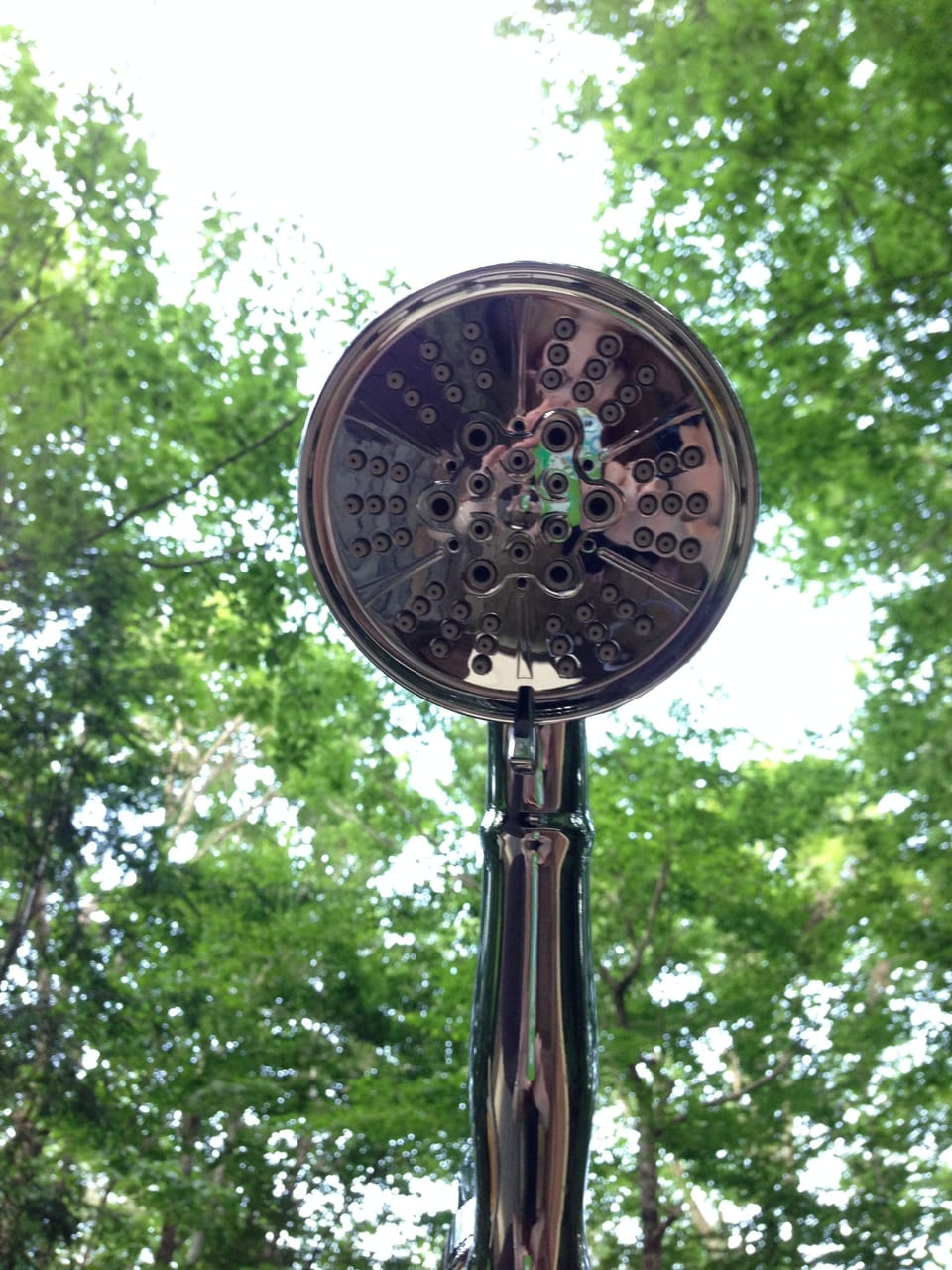 Shower under the lovely foliage or better yet, the stars at night. Heaven!!!