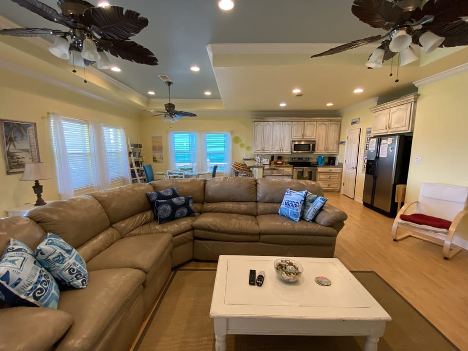 Open Large living, dining, and kitchen

