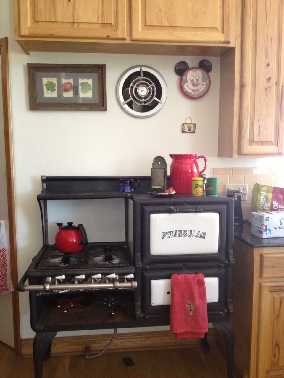 Vintage propane stove and exhaust fan 