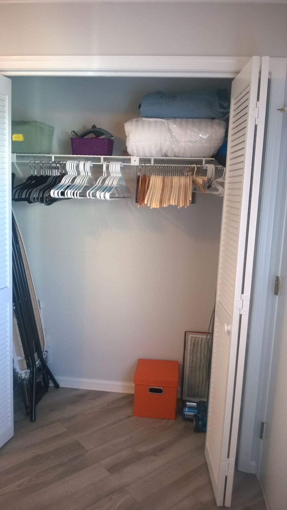 Room for all your clothes. Cooler and beach blankets are located in this closet.