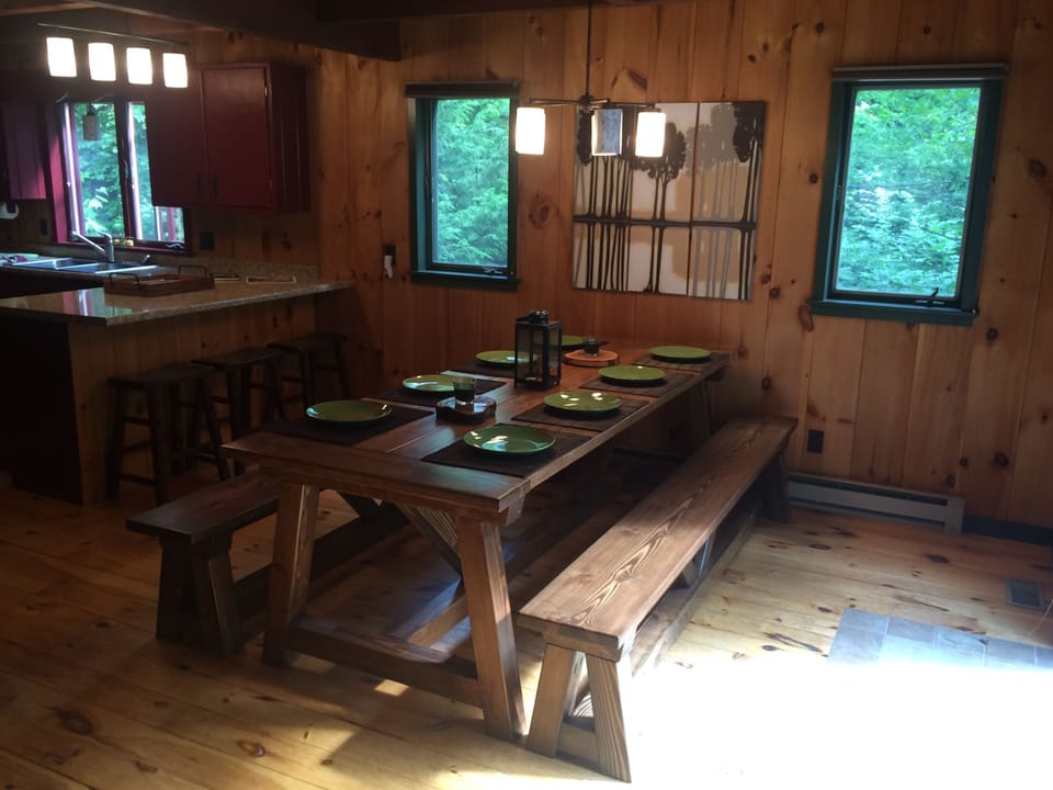 Dining Rm with custom Farmhouse Table