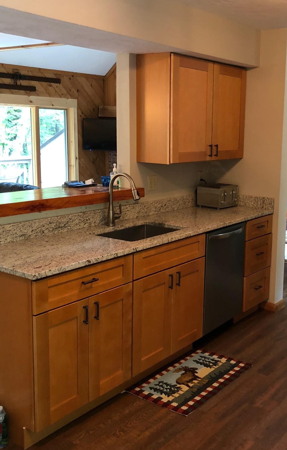 New maple cabinets and granite countertop.