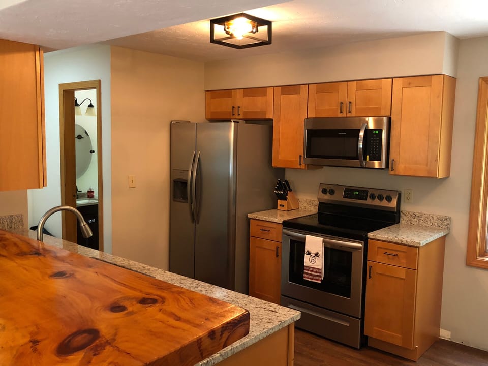 New stainless steel appliances.