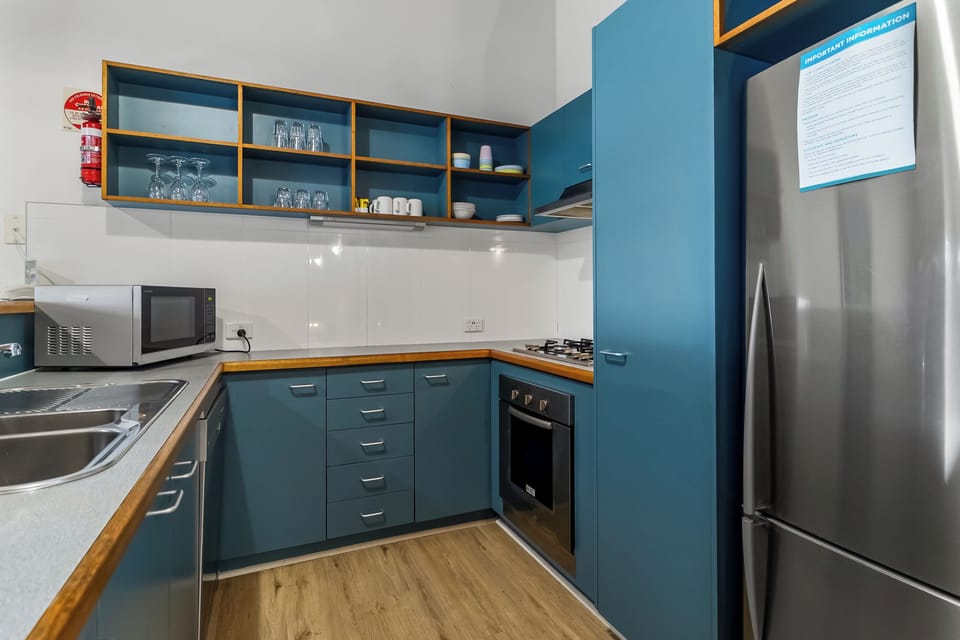 Fully equipped kitchen but BYO food and condiments.