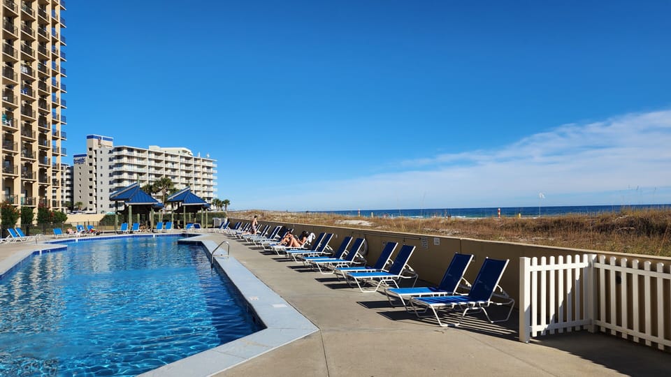 Largest Oceanfront Swimming Pool, Long Chairs, Gazebos and BBQ grills :)