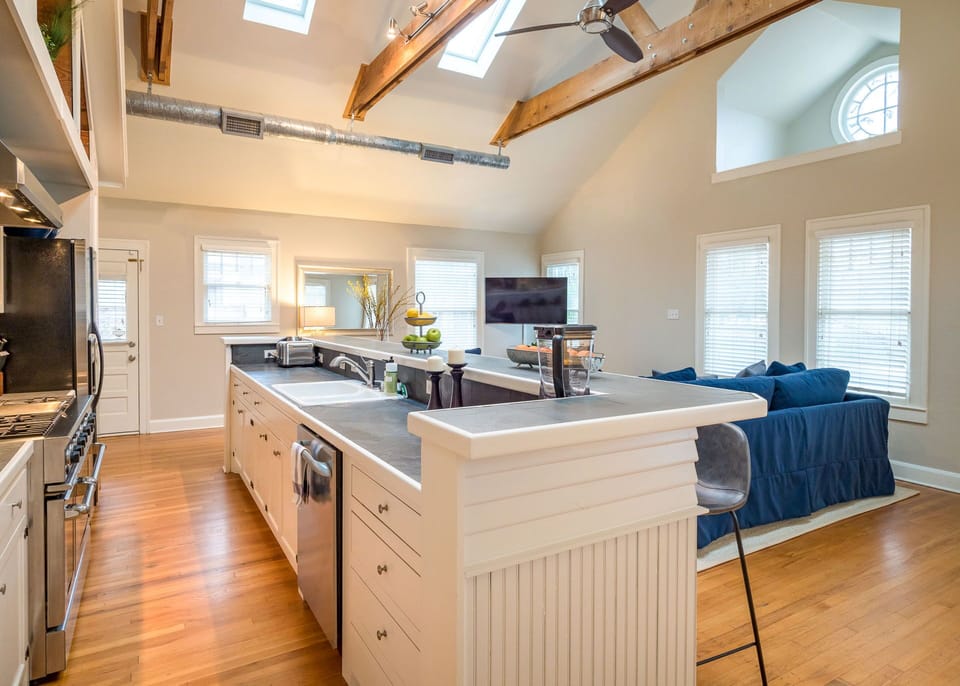 Open kitchen and living room