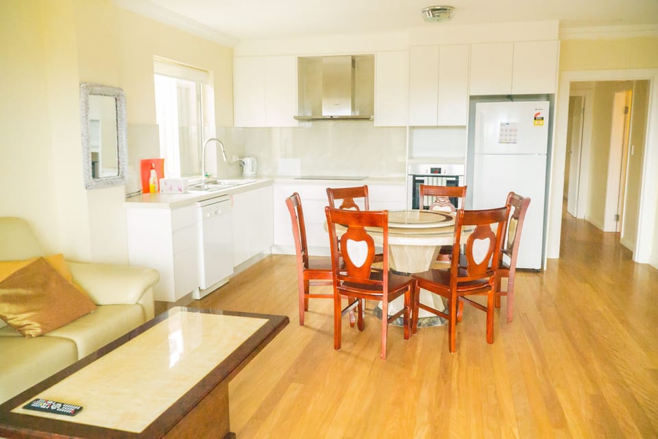 Ground-floor kitchen, dining and living. Easy access for backyard entertaining.