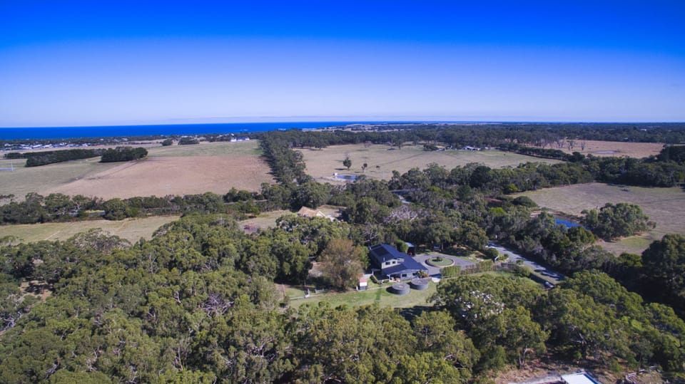 Aerial view with Bass Coast ocean in background (2kms away)