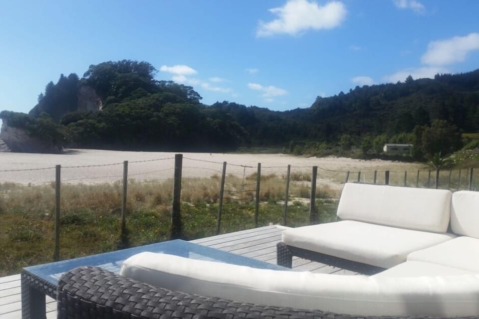 View to South, outdoor furniture included.
