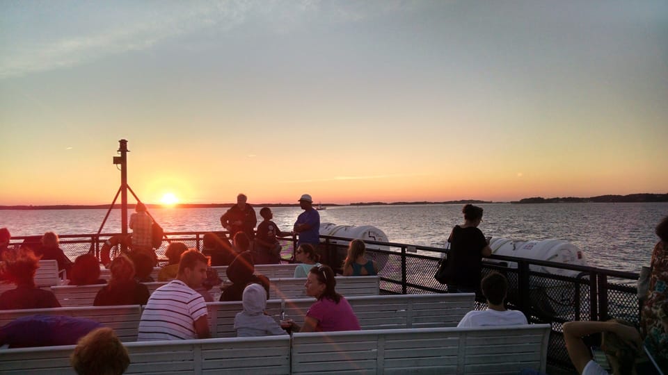Sunset cruise on the ferry from Woods Hole to Vineyard Haven (about 45 minutes).