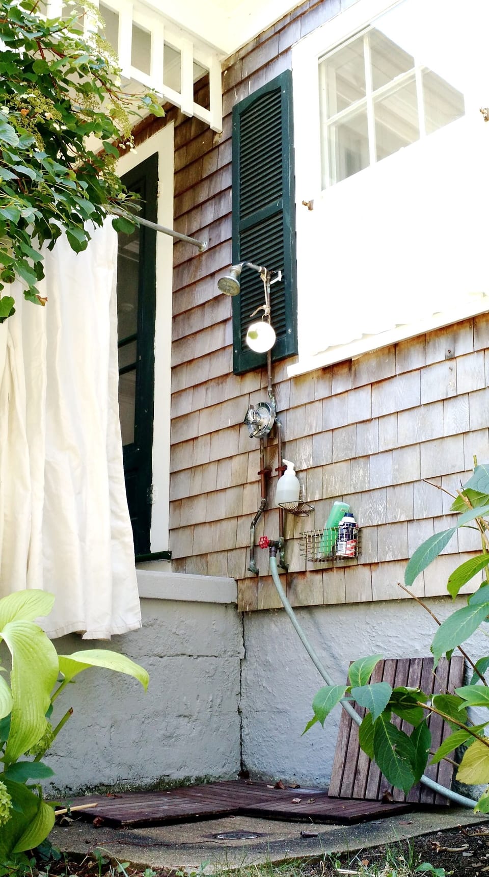 Outdoor shower.