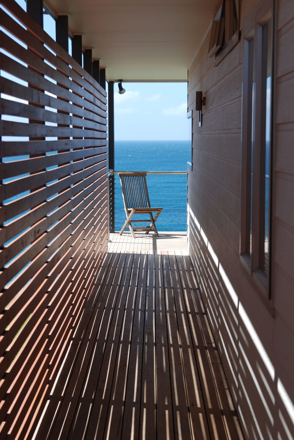 Side access to front deck.
