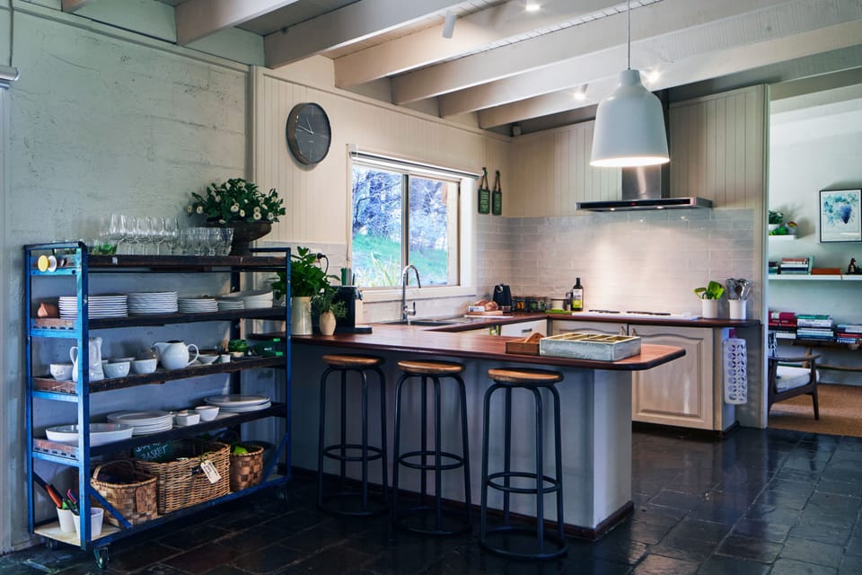 Kitchen set up for entertaining