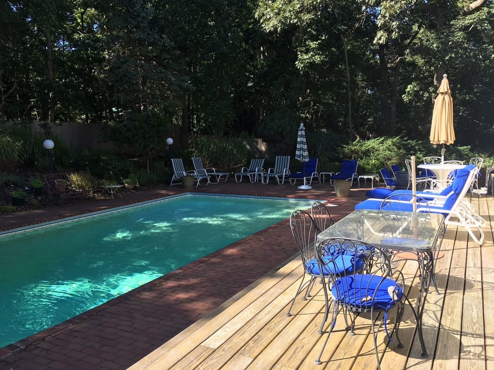 Pool in front yard