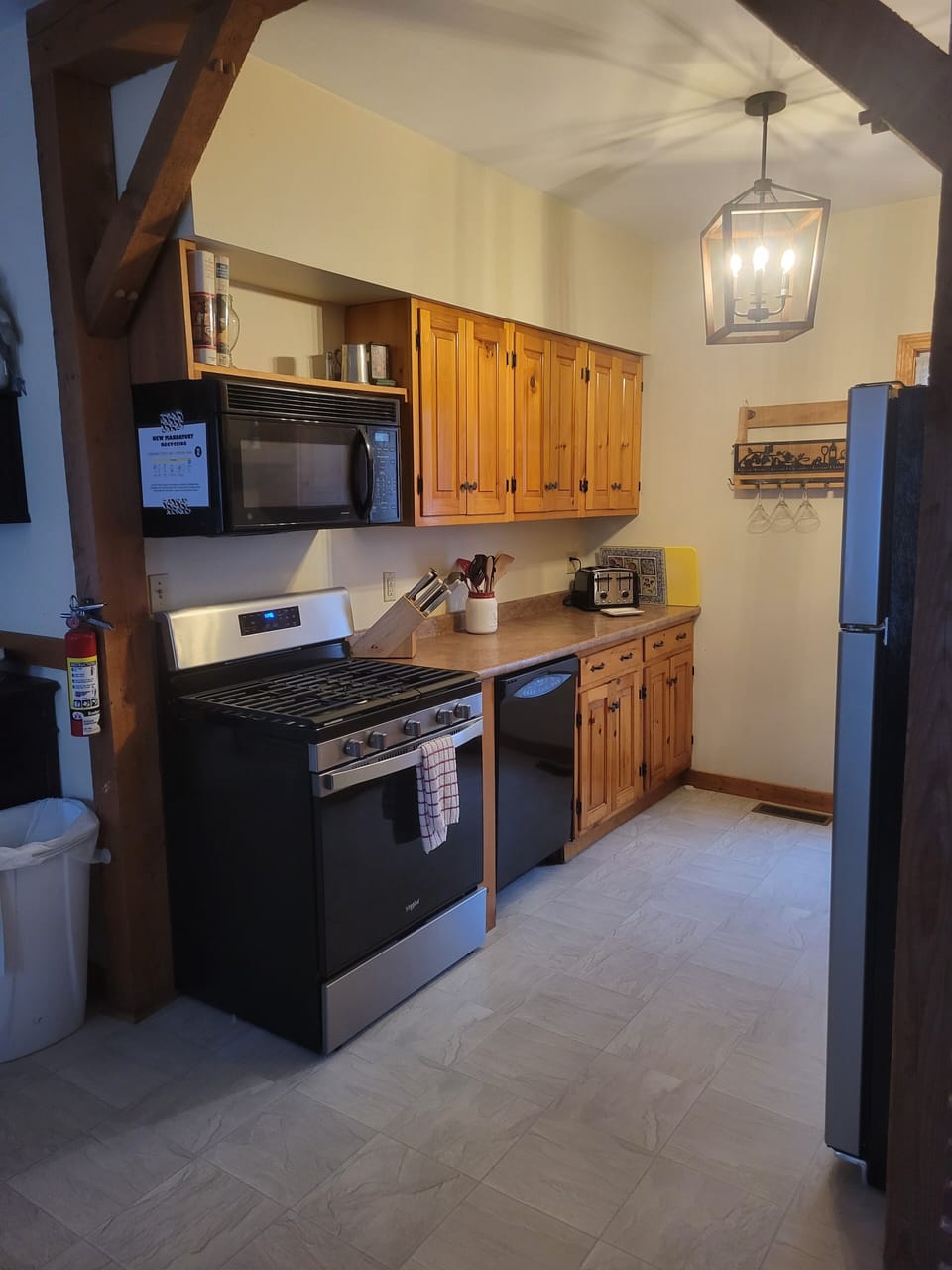 Galley kitchen with newer appliances
