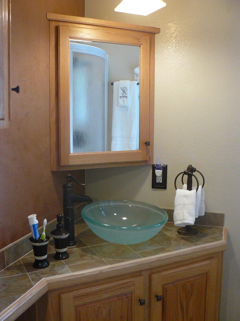 Master Bath: Old world feel with a walk in shower