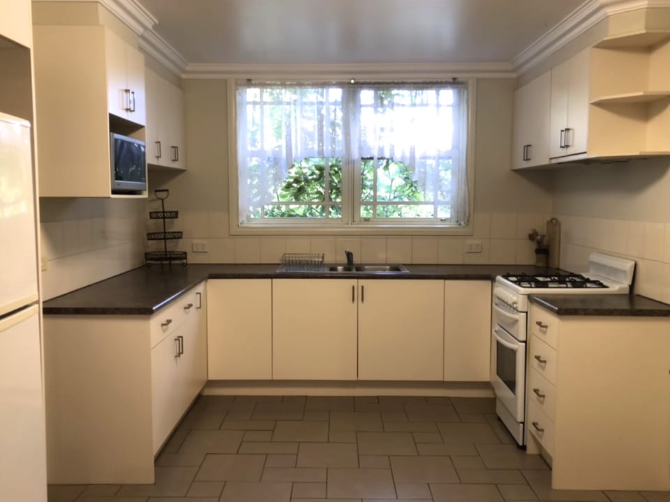 Fully equipped kitchen with everything needed to cook.