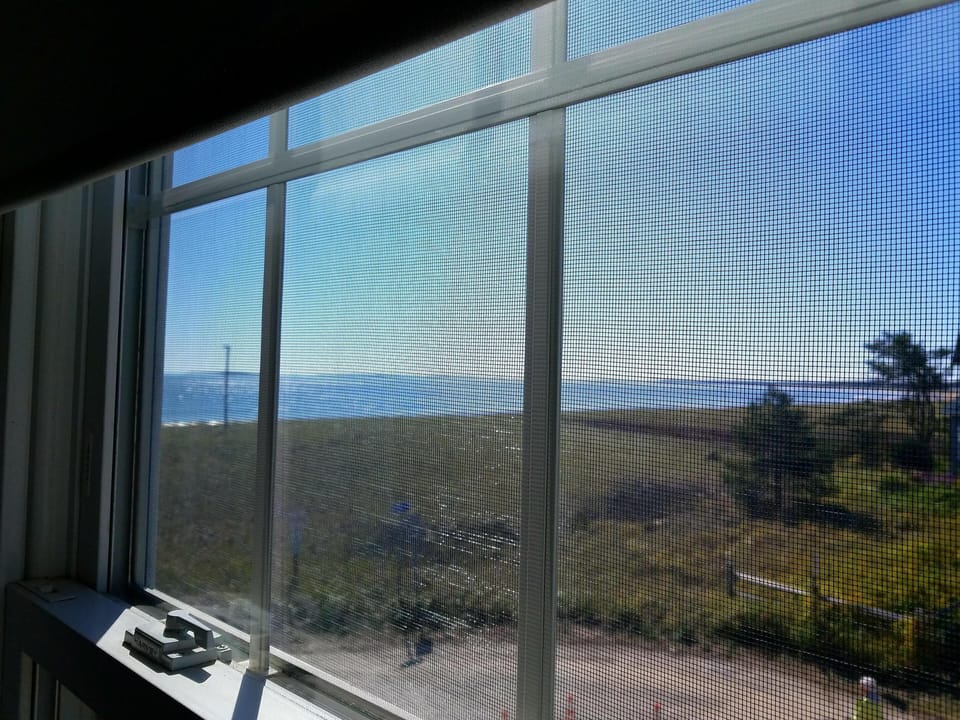 Yellow bedroom's side view overlooking Saco Bay.