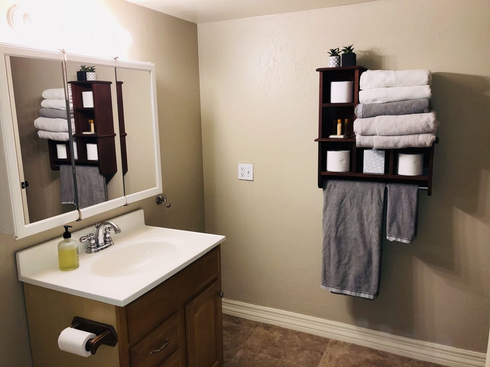 Spacious bathroom. 