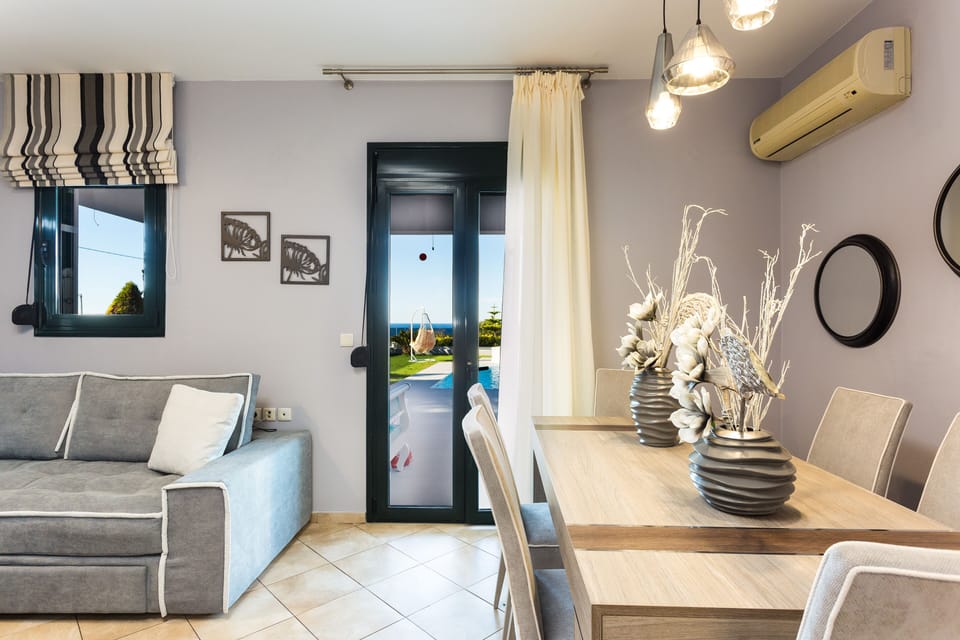 The interior dining area for the whole family with direct access to the pool ter