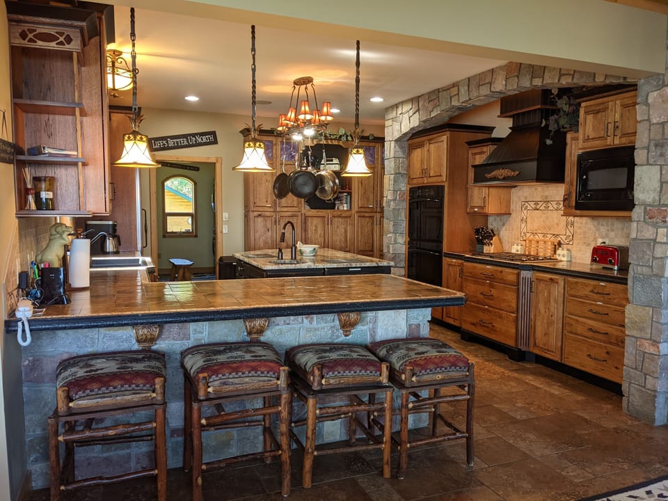 Kitchen/Bar seating view from dining area