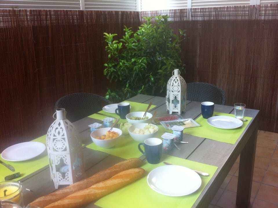table on terrace
