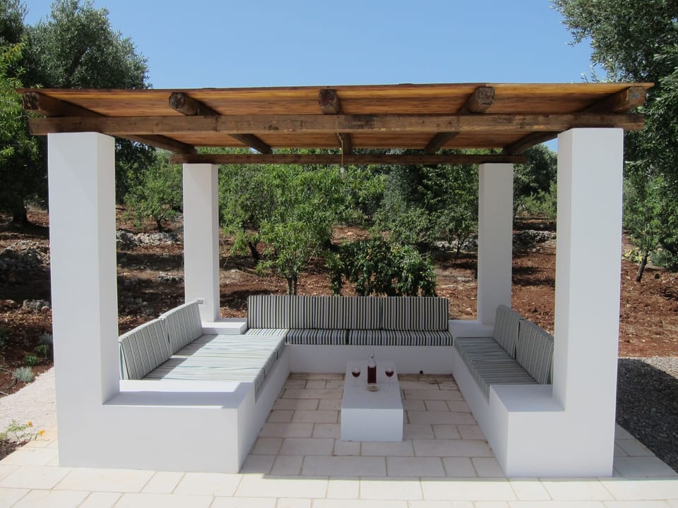 Outside covered seating area