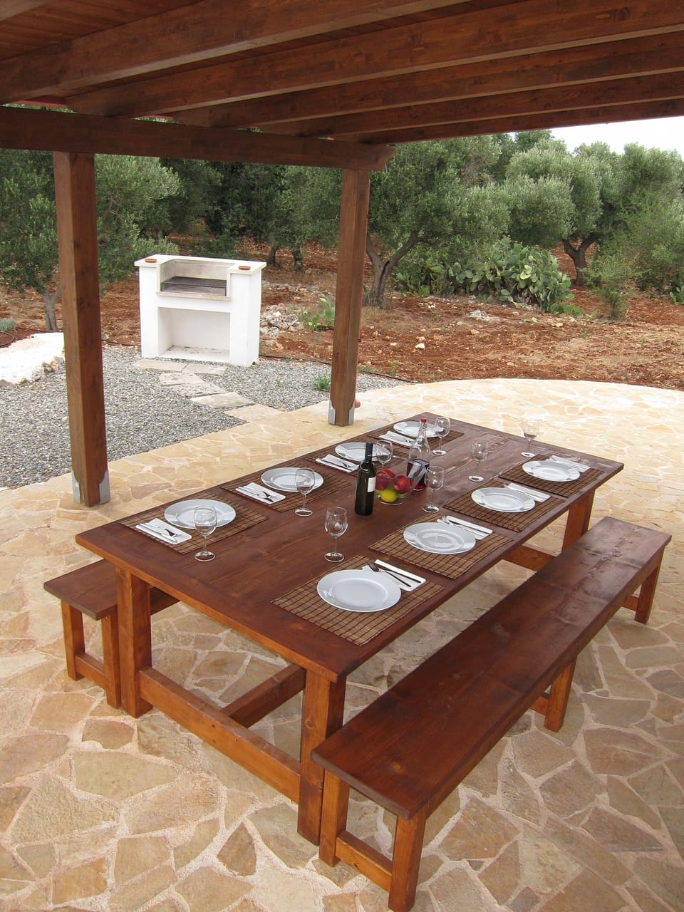 Outside dining area and BBQ