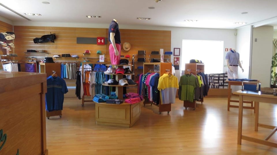 The well stocked golf pro shop at the Clubhouse