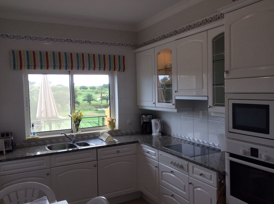 Fully equipped Modern kitchen -with a lovely view too! 
