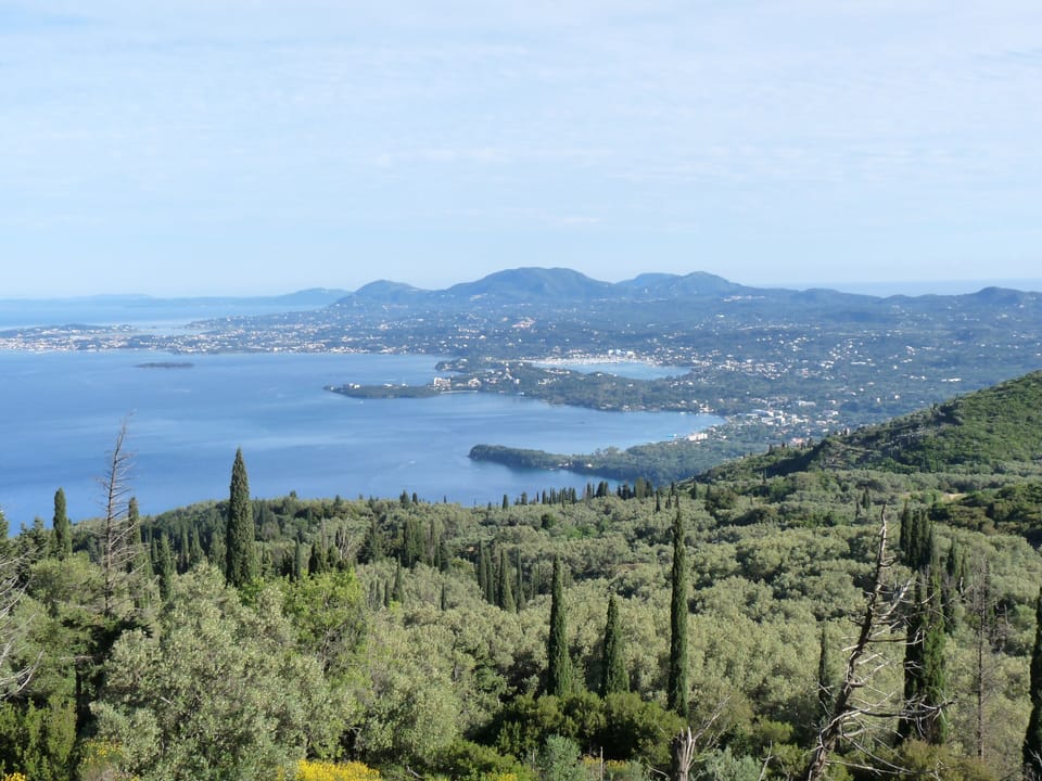 View from pool and villa