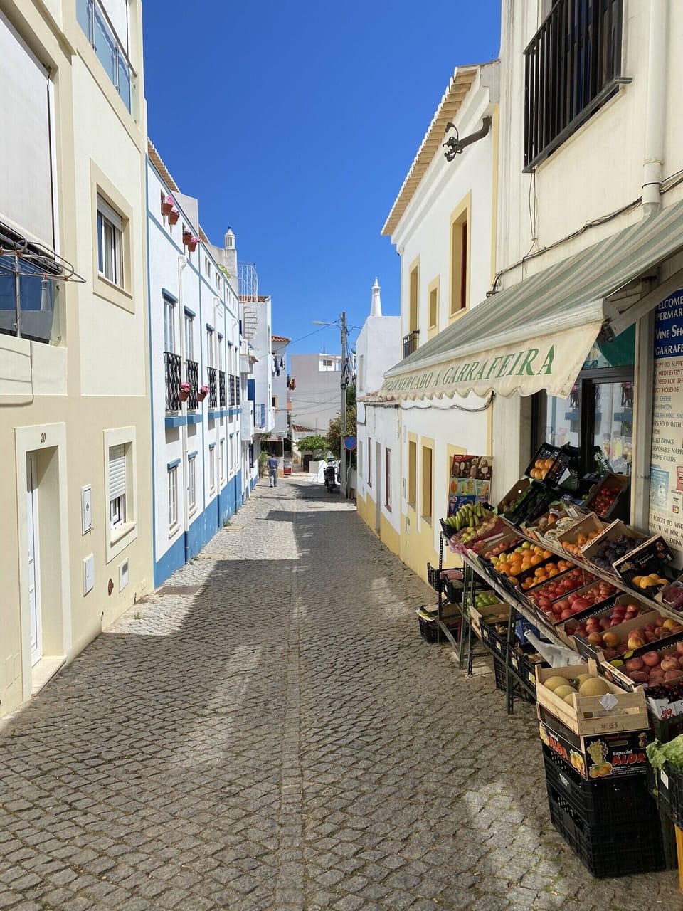 Cobbled street leading to Burgau beach