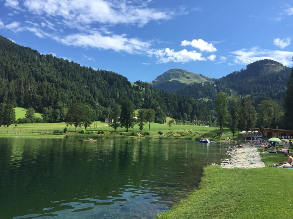 The Ahornsee lake, just five minutes walk away