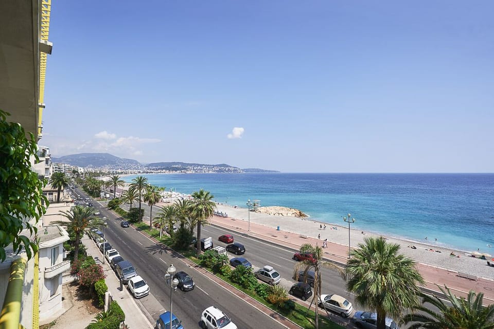 The beach is just across the road