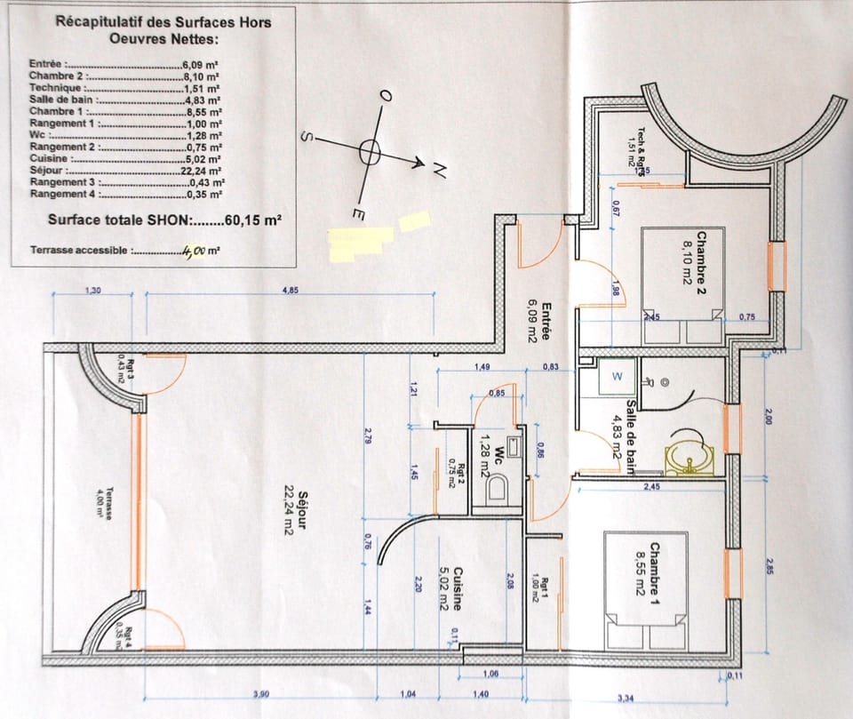 Apartment floor plan, after transformation and renovation in 2010