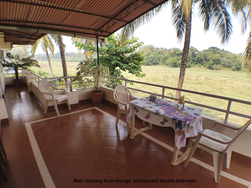 Main balcony from lounge, kitchen and double bedroom