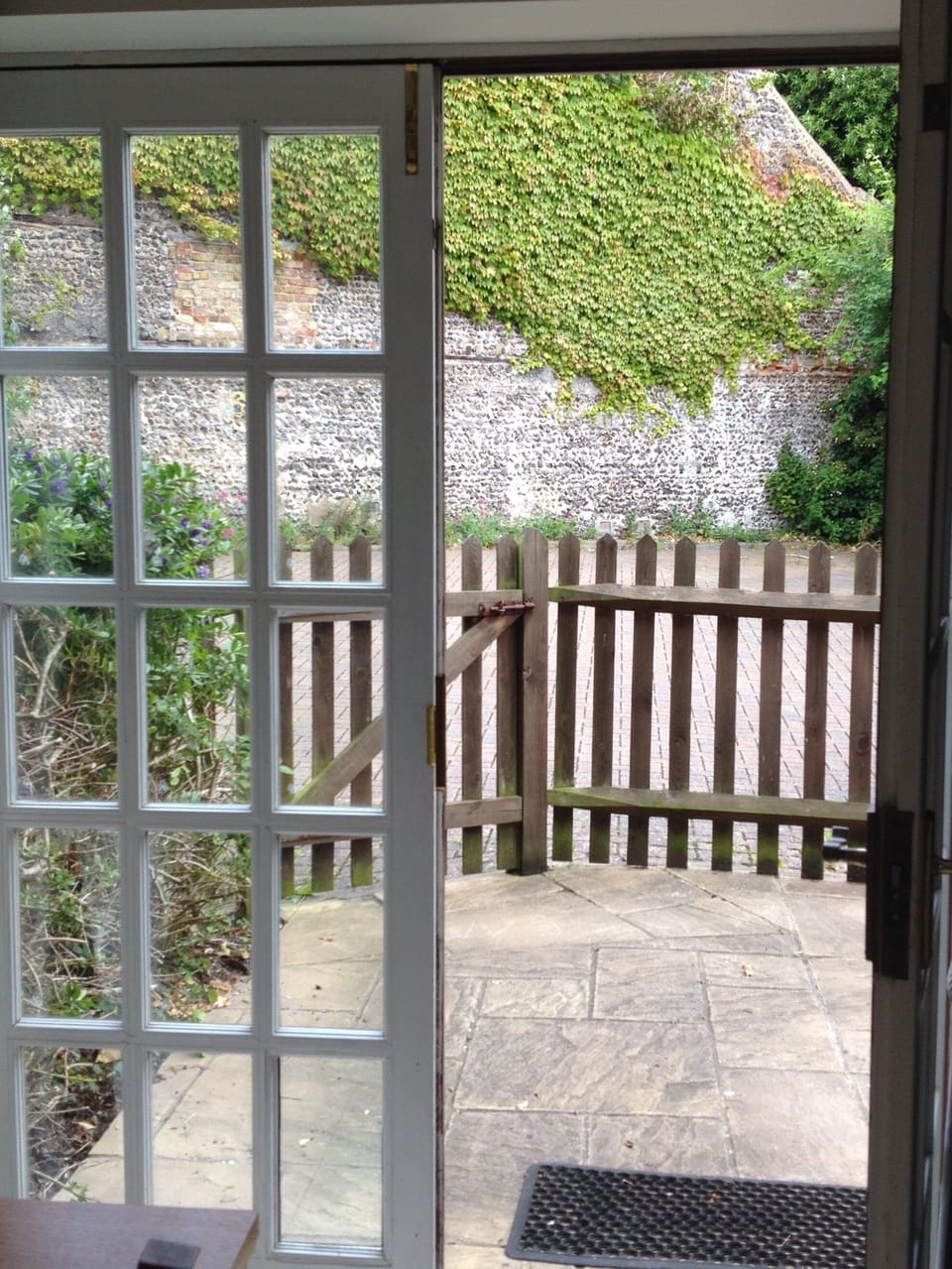 Private courtyard with level access to parking area