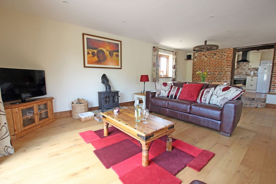 Lounge with wood burner