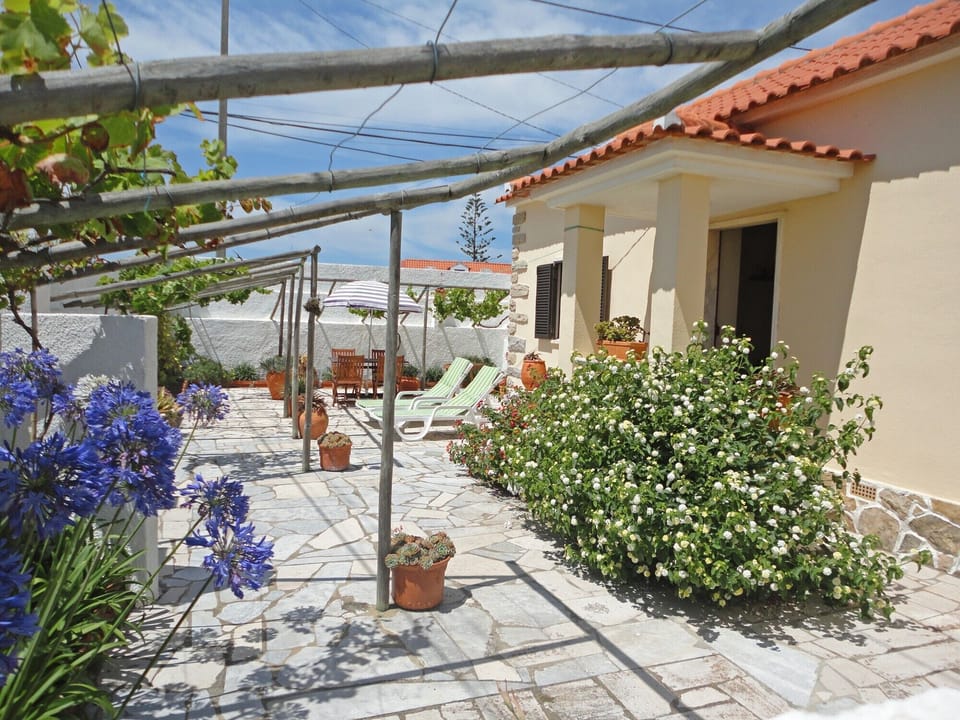 Casa da Bia Garden, with sun loungers.