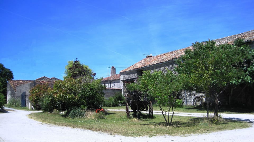 Courtyard area at Les Hiboux holiday homes