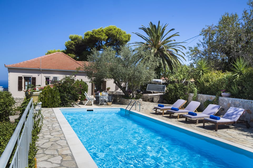 Private and secluded Pool with views over Assos