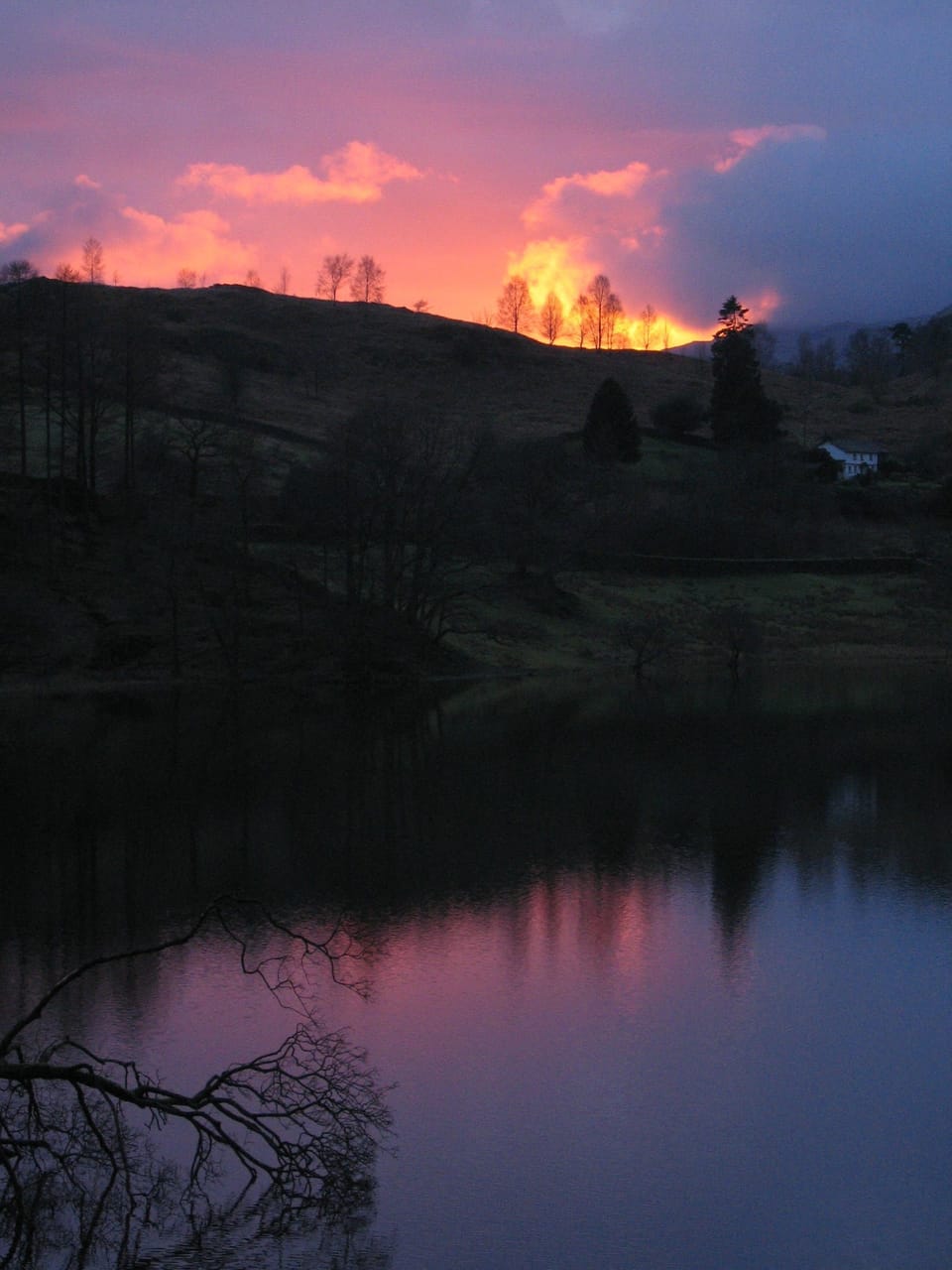Sunset over Loughrigg Tarn