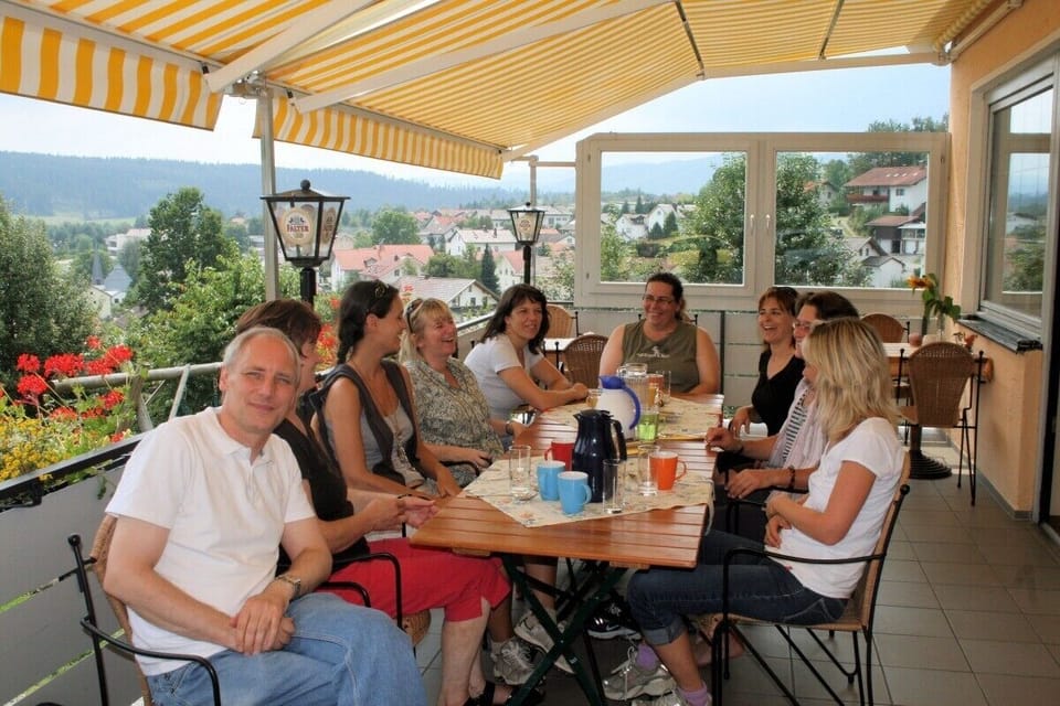 Enjoy sitting at the terrace