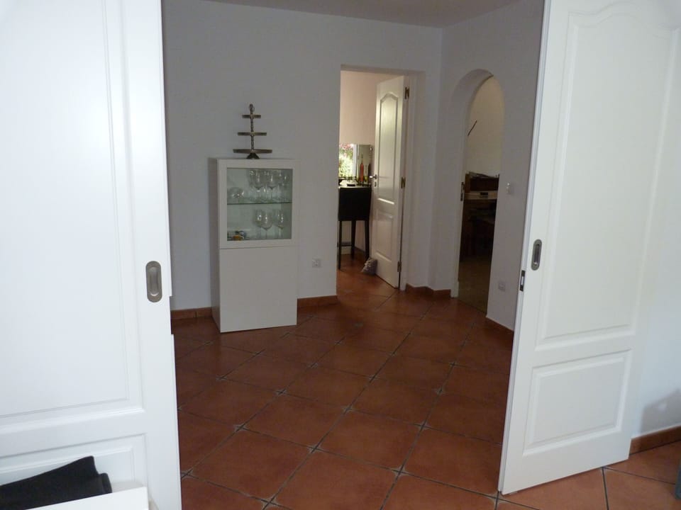 View from living room towards kitchen