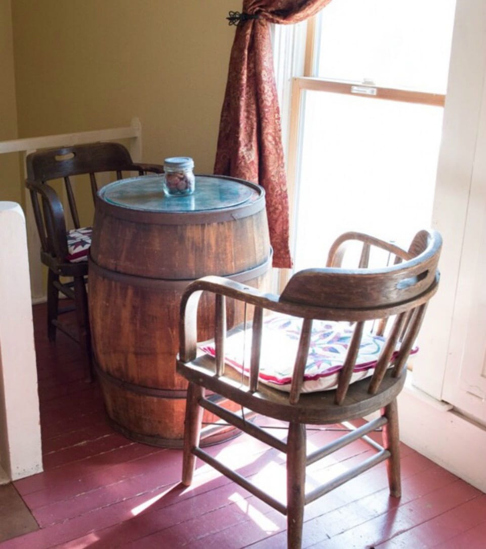 Old fashioned checker barrel. 